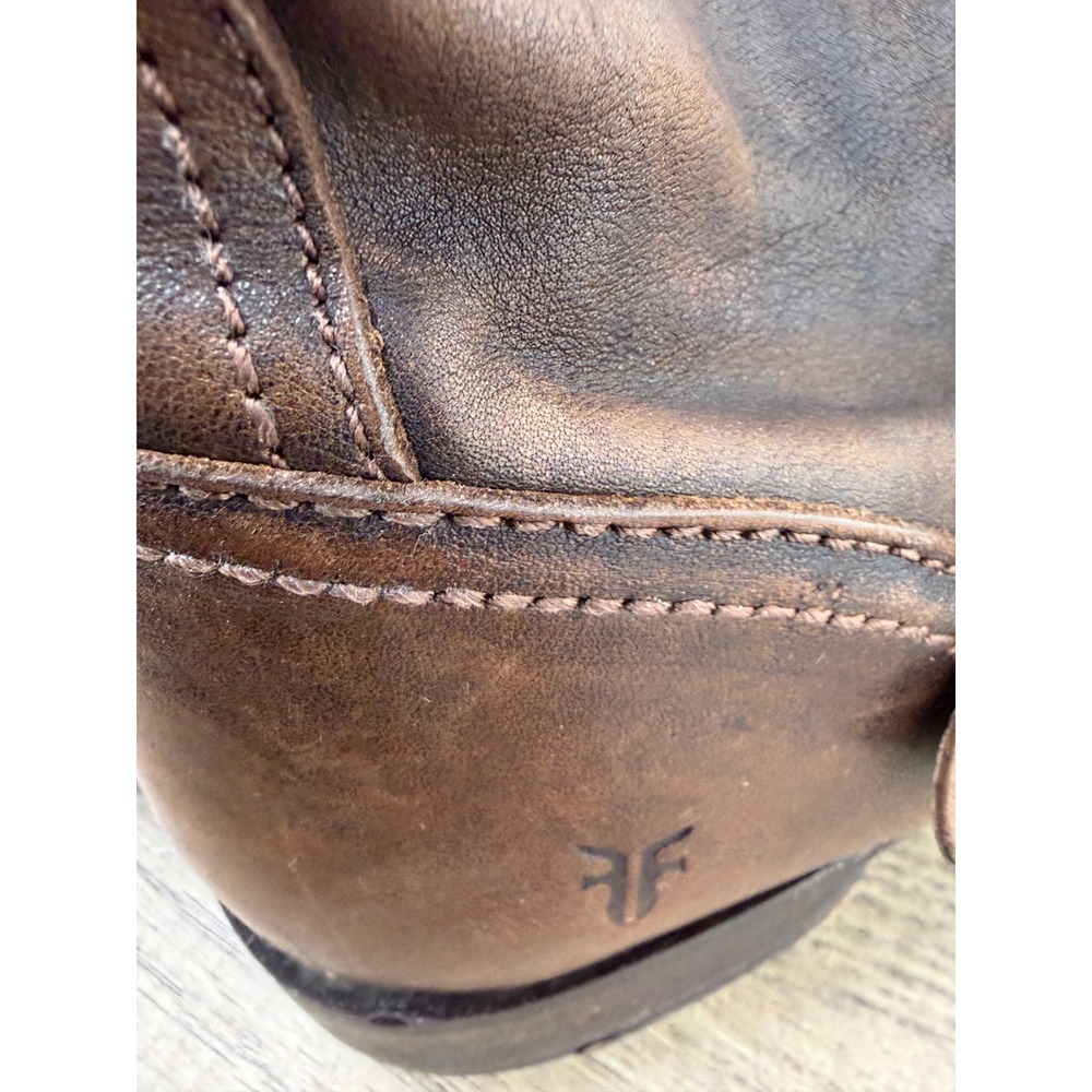 Frye Veronica Slouch Brown Leather Engineer Boots 77609 Women 10B - Picture 3 of 7